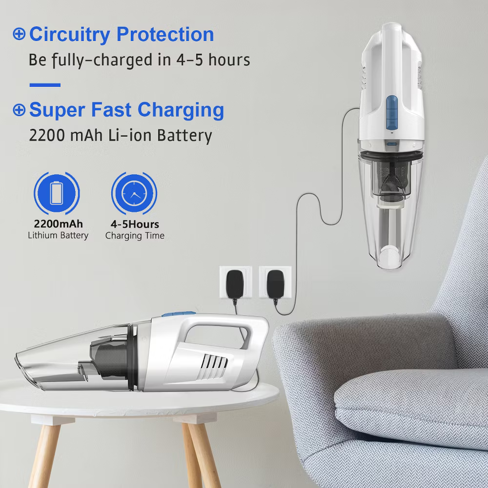 WHALL Handheld Vacuum Cordless, Car Vacuums 8500PA, Wet Dry Hand Vacuums LED Light, Lightweight Mini Hand Held Vacuums Cleaner, Portable Small Vacuum