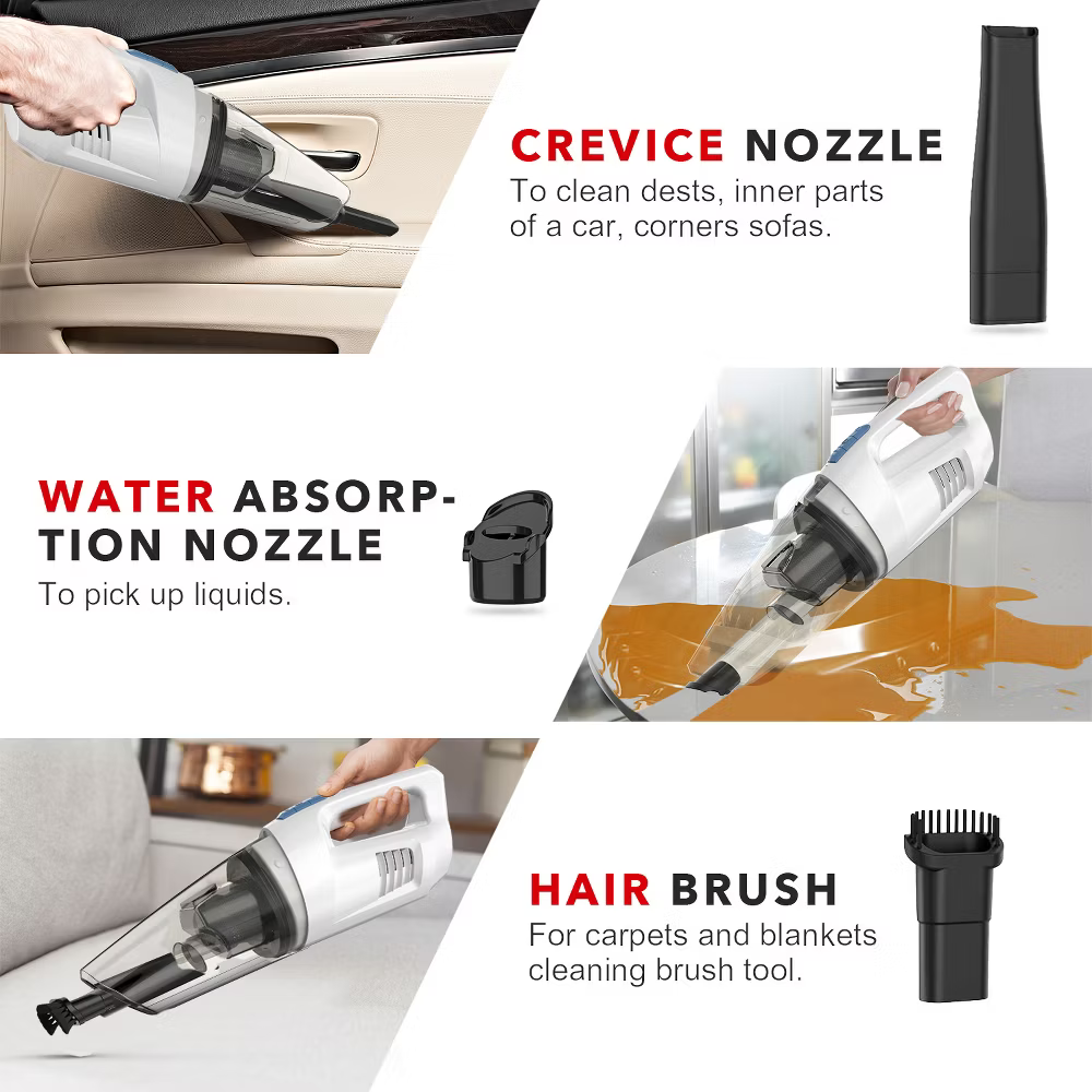 WHALL Handheld Vacuum Cordless, Car Vacuums 8500PA, Wet Dry Hand Vacuums LED Light, Lightweight Mini Hand Held Vacuums Cleaner, Portable Small Vacuum