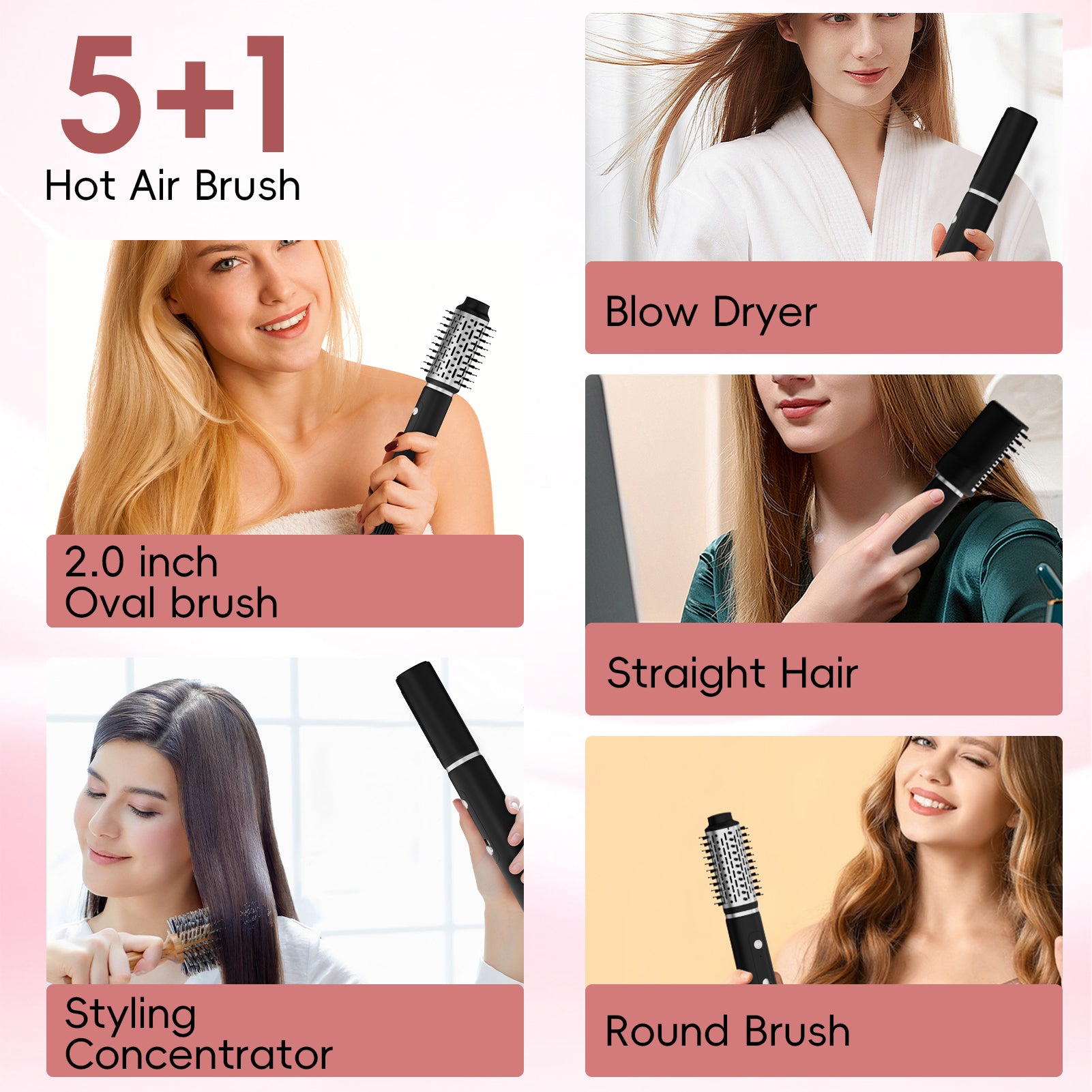 NICEBAY Hair Dryer Brush & Blow Dryer, 110000RPM High-Speed Hot Air Brush Styler for Fast Drying, Curling, Volumizing, Straightening & Styling