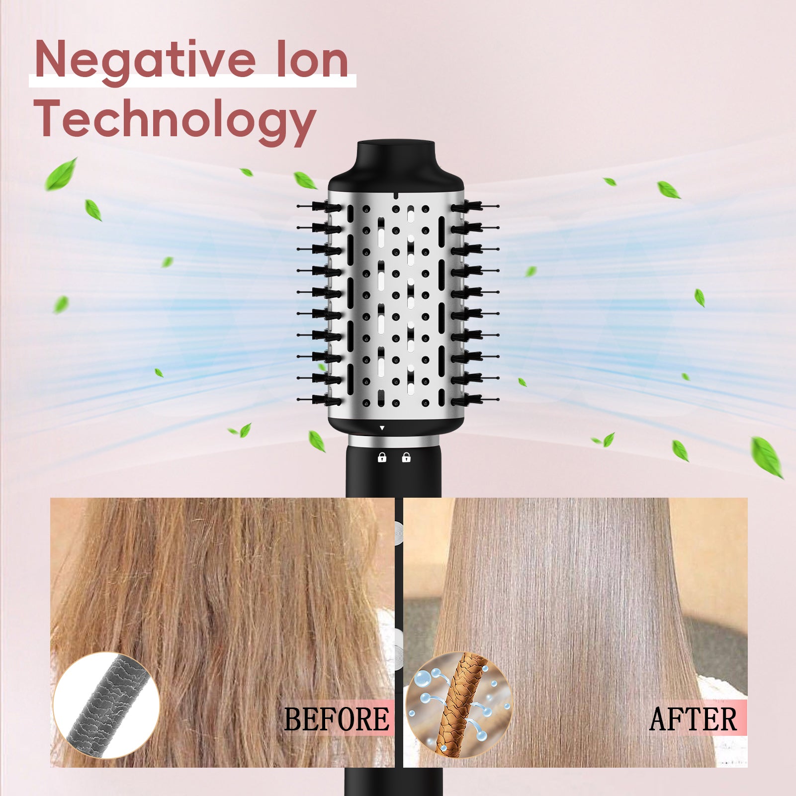 NICEBAY Hair Dryer Brush & Blow Dryer, 110000RPM High-Speed Hot Air Brush Styler for Fast Drying, Curling, Volumizing, Straightening & Styling