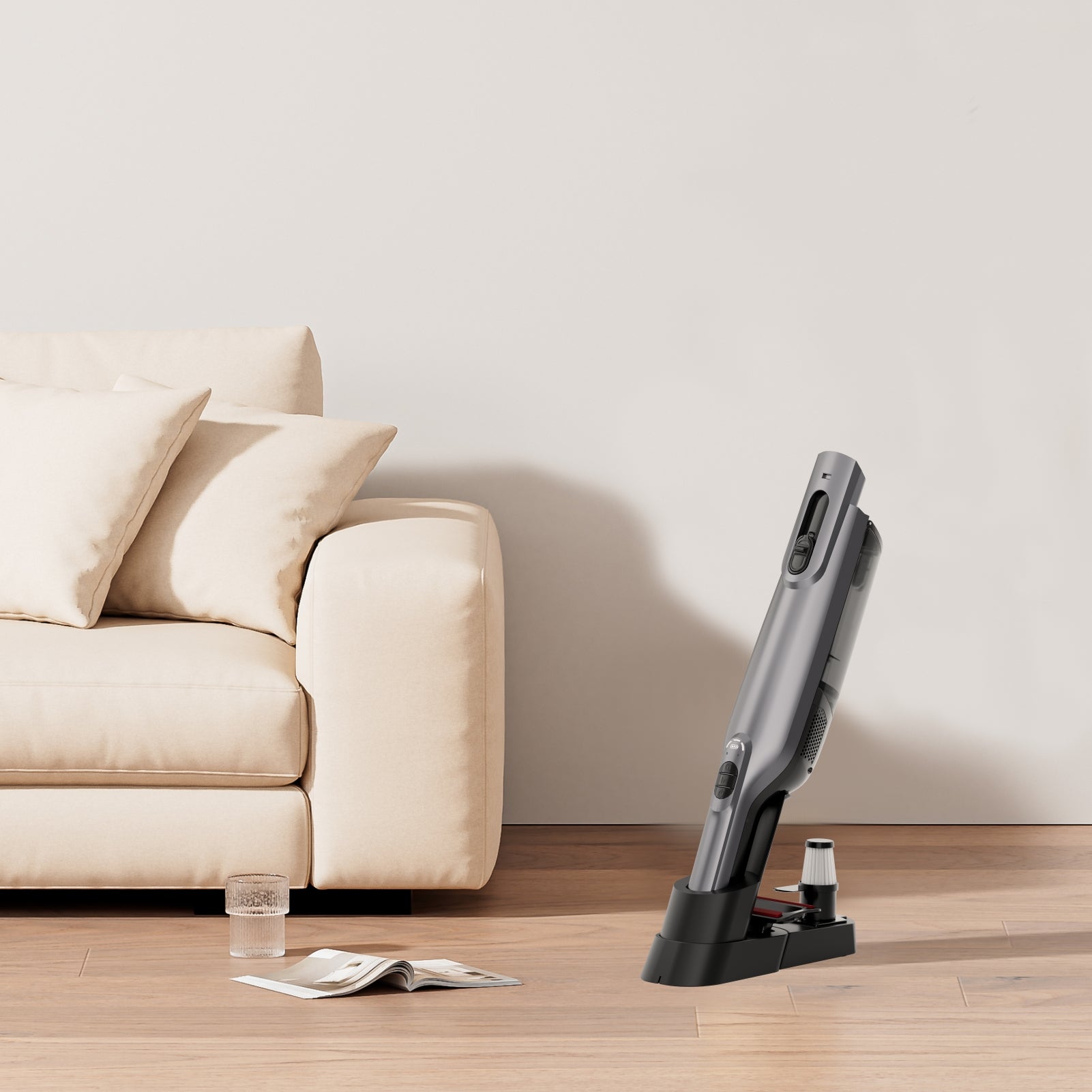 WHALL Handheld Vacuum Cleaner, Lightweight Portable Car Vacuum Cleaner, Cordless Vacuum with Charging Dock, LED Light, Strong Suction for Office Home