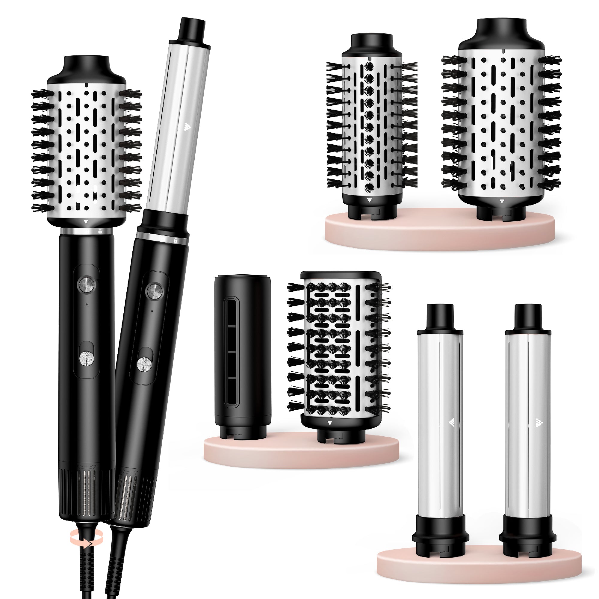 NICEBAY Hair Dryer Brush, Blow Dryer with 110000RPM Brushless Motor, Hot Air Styler 1300W for Quick Drying, Curling, Volumizing, Straightening