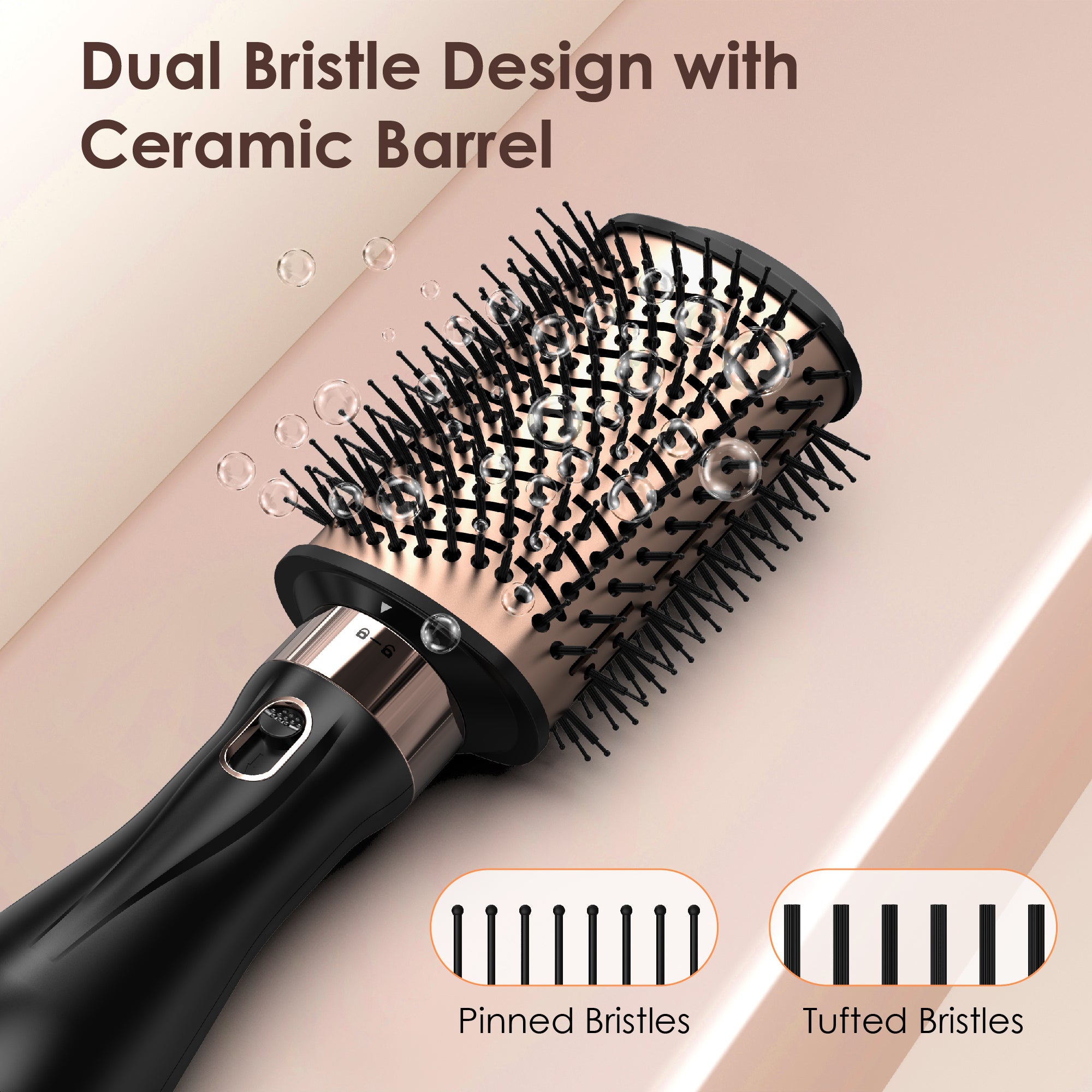 SKIMI Hair Dryer Brush, Hot Air Brush in One with Oval Barrel, Round Brush Hair Dryer Set for Straighting/Drying/Curling, Blow Dryer Brush with Comb