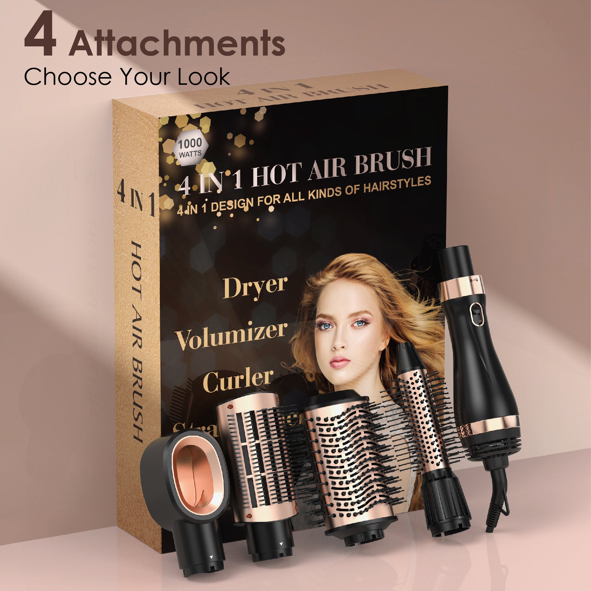 SKIMI Hair Dryer Brush, Hot Air Brush in One with Oval Barrel, Round Brush Hair Dryer Set for Straighting/Drying/Curling, Blow Dryer Brush with Comb