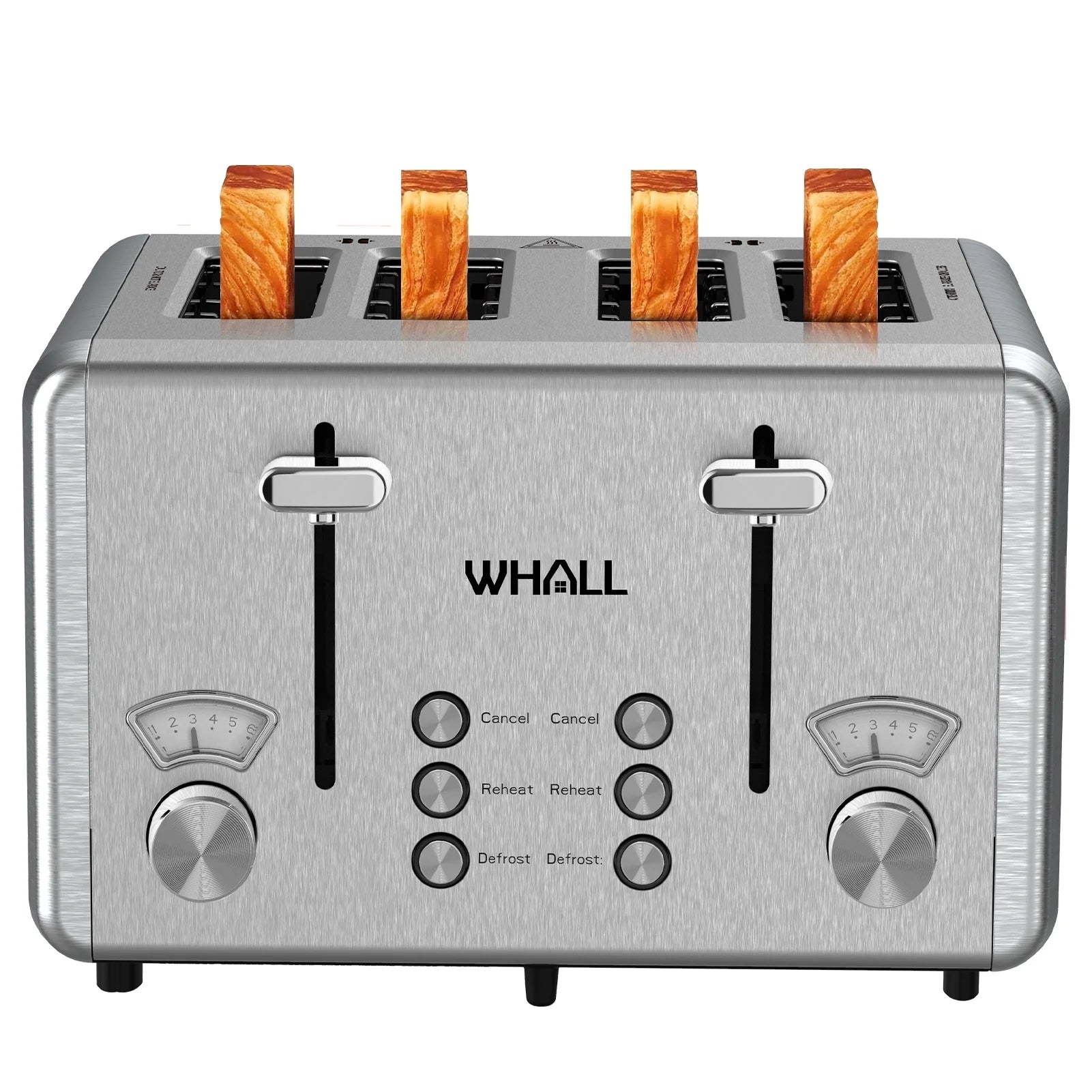 WHALL Toaster, Stainless Steel Toaster with 1.5" Wide Slots , Bagel & Bread Toaster
