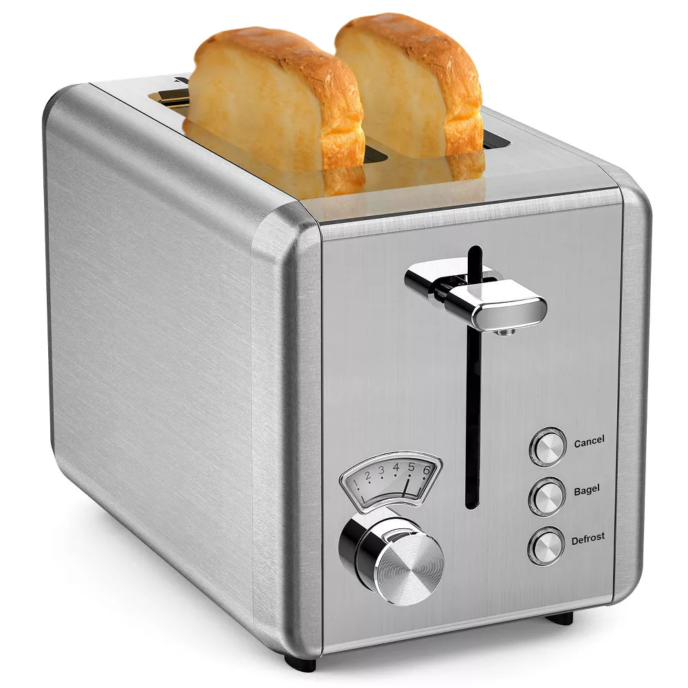 WHALL Toaster, Stainless Steel Toaster with 1.5" Wide Slots , Bagel & Bread Toaster