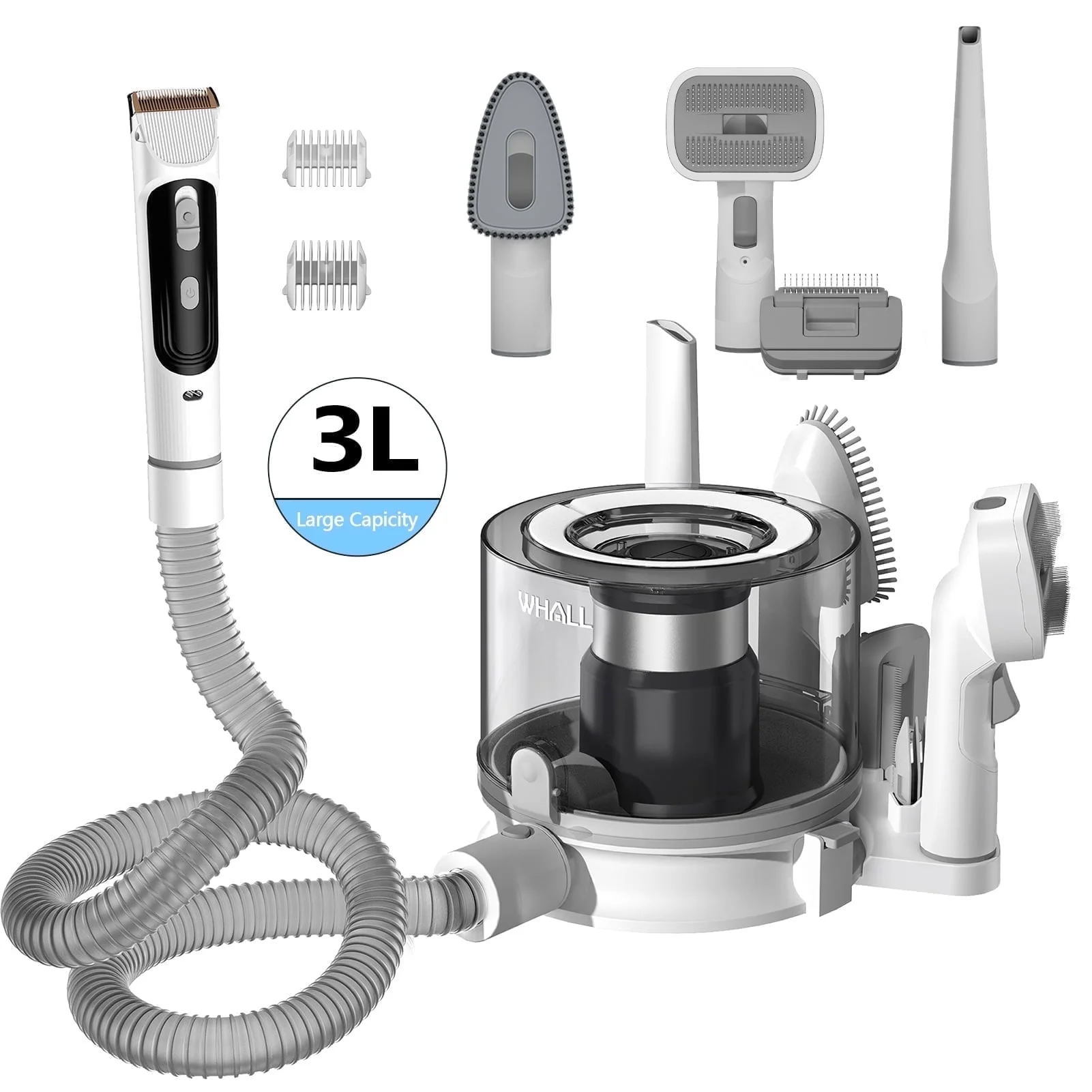 Upgraded Pet Grooming Vacuum – 5-in-1 Dog Hair Vacuum with 3 Modes, 3L Large Dustbin, Low Noise Design for Efficient Pet Hair Cleaning