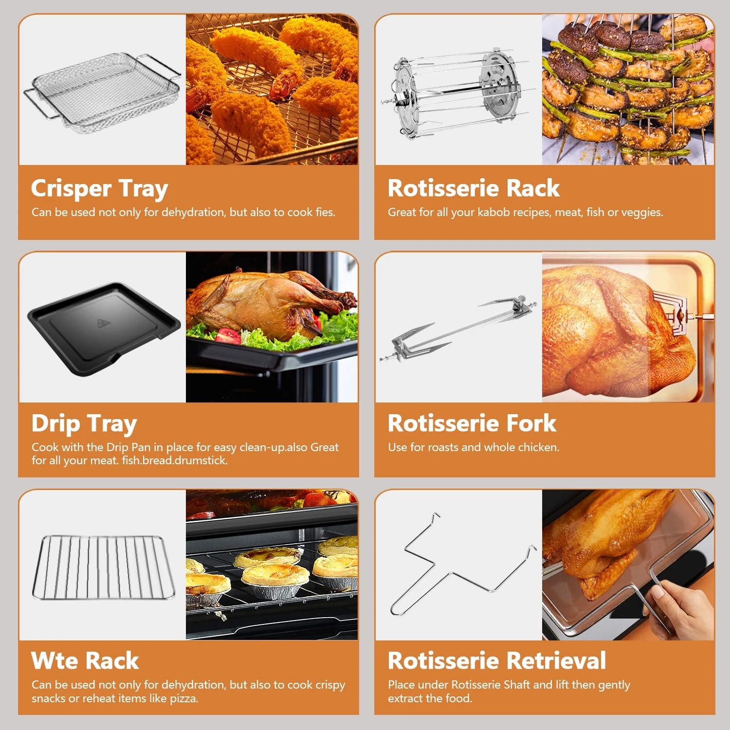 WHALL Air Fryer Oven – 12QT Touchscreen Air Fryer with 12 Pre-set Menus, up to 95% Less Oil, and Clearlook Window
