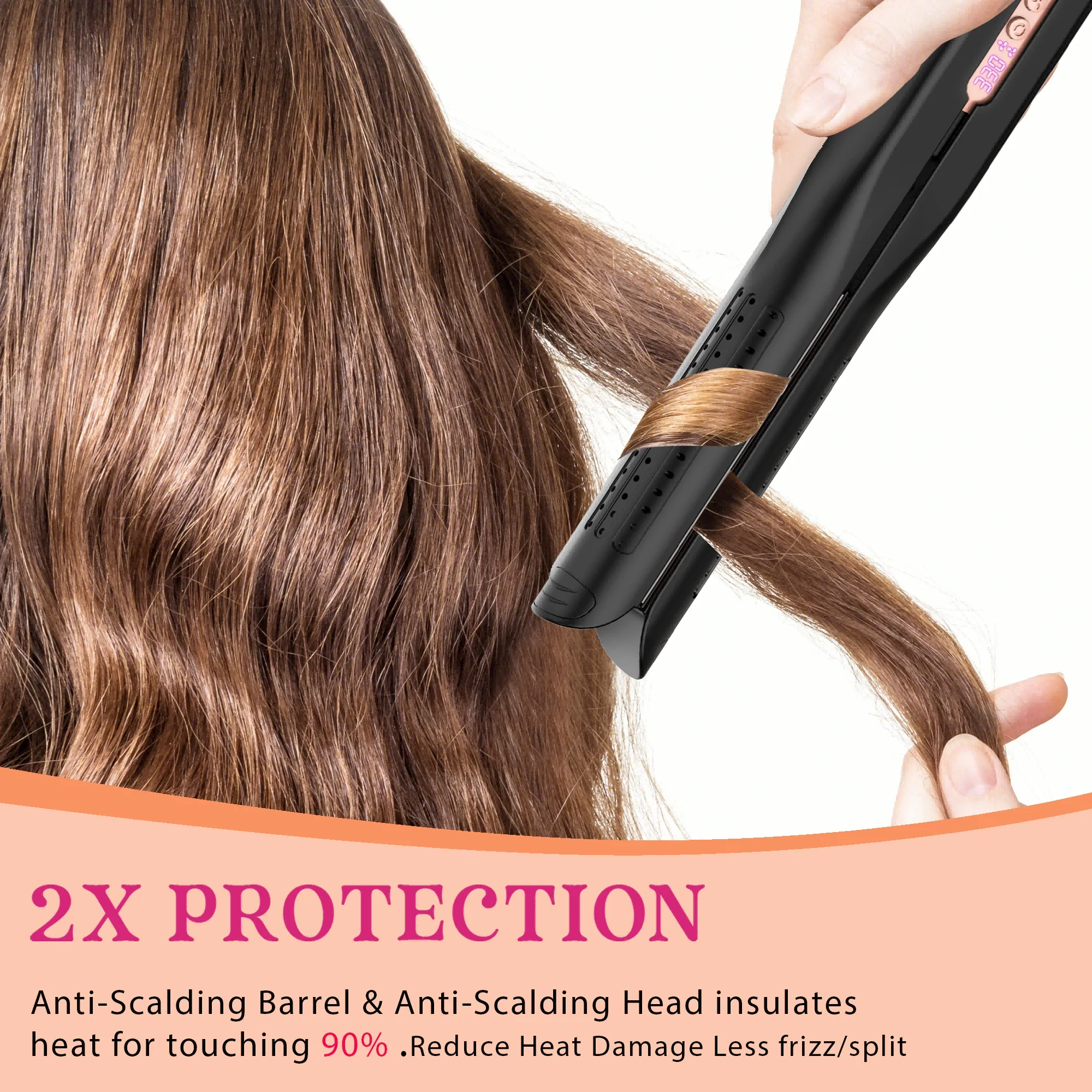 NICEBAY Airflow Styler, Titanium Hair Straightener & Curling Iron with Cooling Air Vents, 5 Temps, Dual Voltage & Auto Shutoff