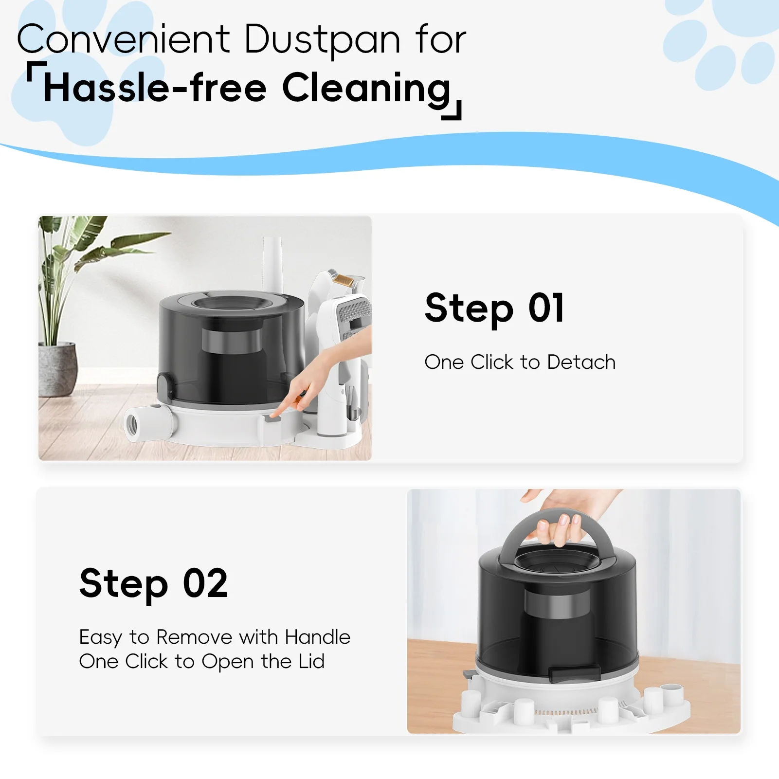 Upgraded Pet Grooming Vacuum – 5-in-1 Dog Hair Vacuum with 3 Modes, 3L Large Dustbin, Low Noise Design for Efficient Pet Hair Cleaning