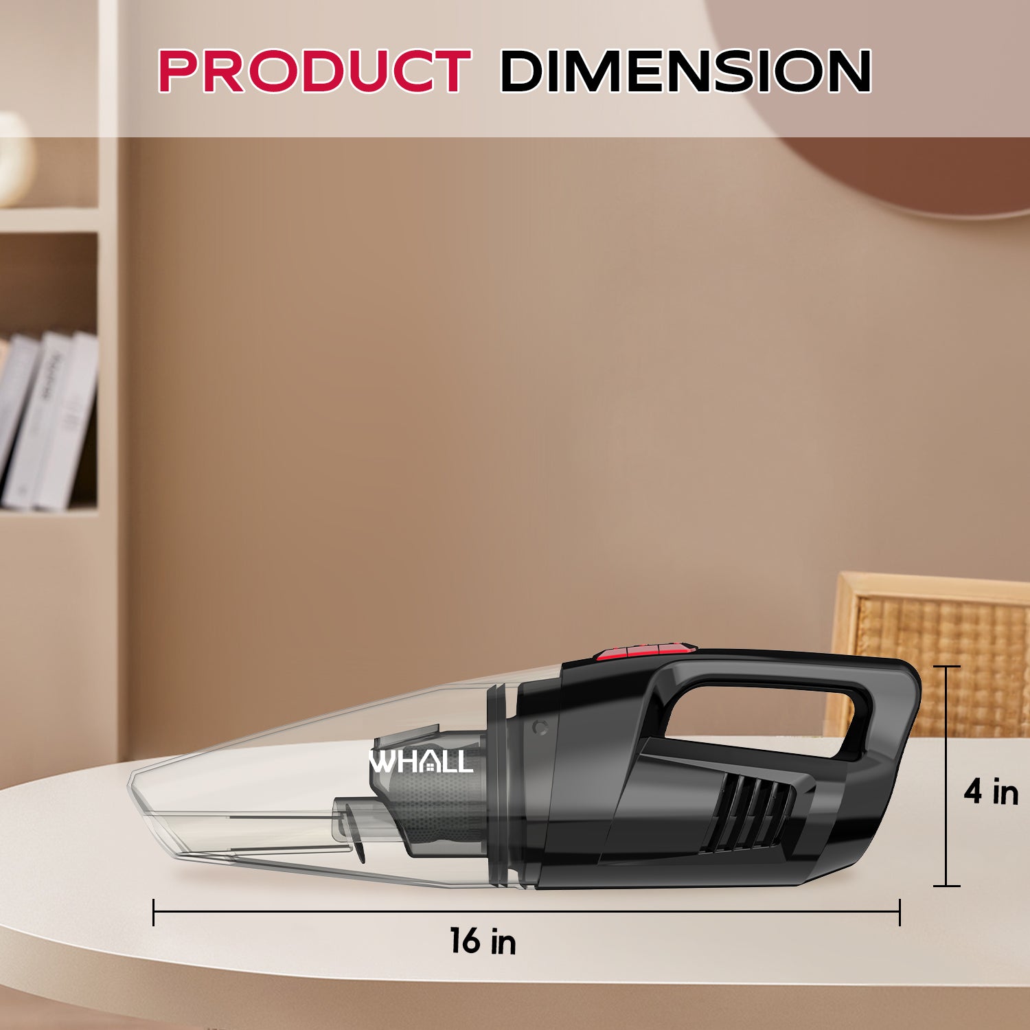 WHALL Handheld Vacuum Cleaner, 8500PA Suction, Wet Dry Vacuum Cleaner Cordless with LED Light, Portable Car Vacuum Cleaner for Home & Office
