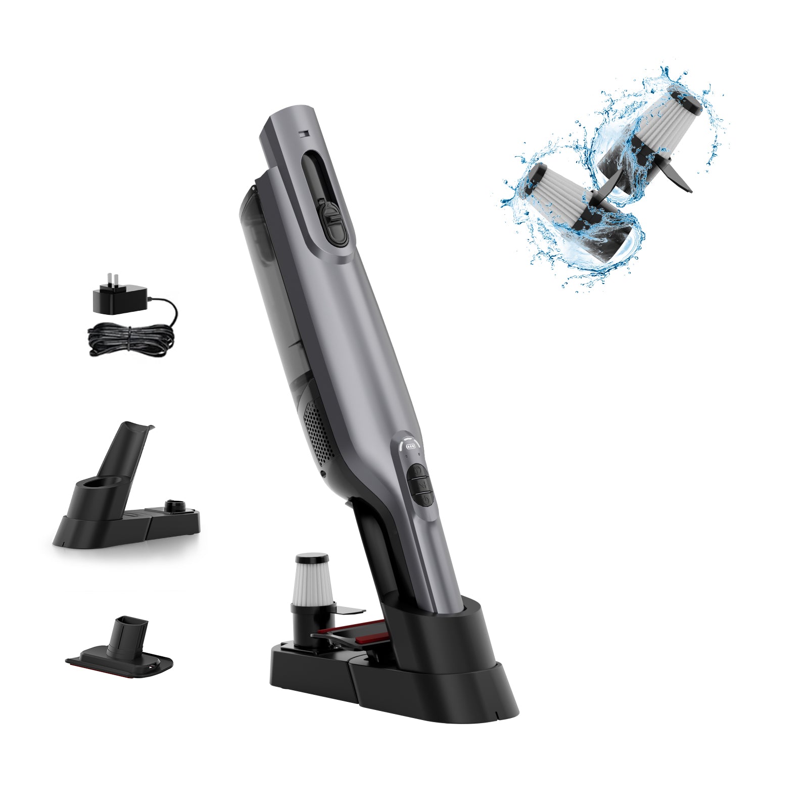 WHALL Handheld Vacuum Cleaner, Lightweight Portable Car Vacuum Cleaner, Cordless Vacuum with Charging Dock, LED Light, Strong Suction for Office Home