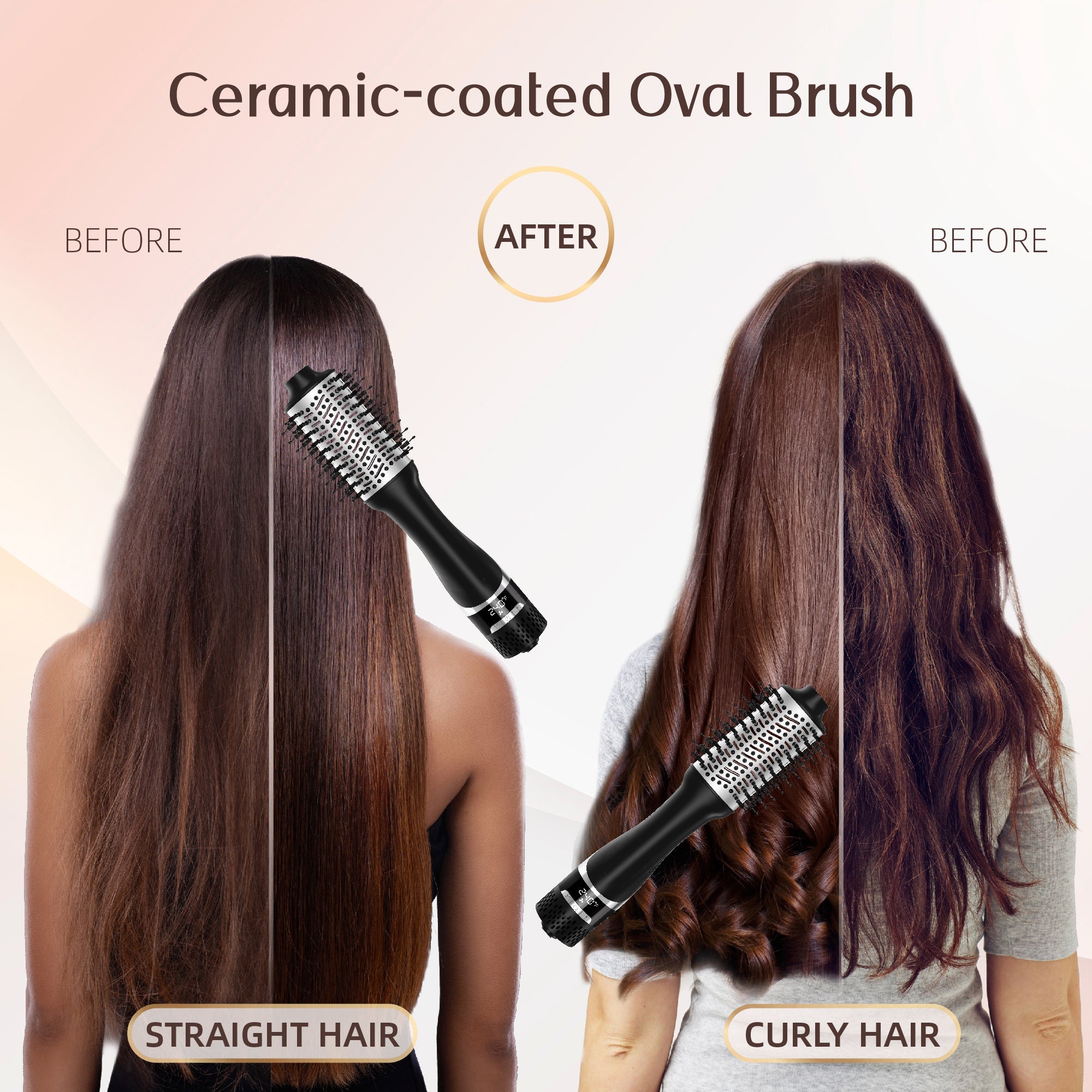 SKIMI Hair Dryer Brush,Blow Dryer Brush in One, Hot Air Dryer,Display Screen,Ceramic Barrel, Hot Air Straightener Brush for Smooth Frizz-Free Blowout