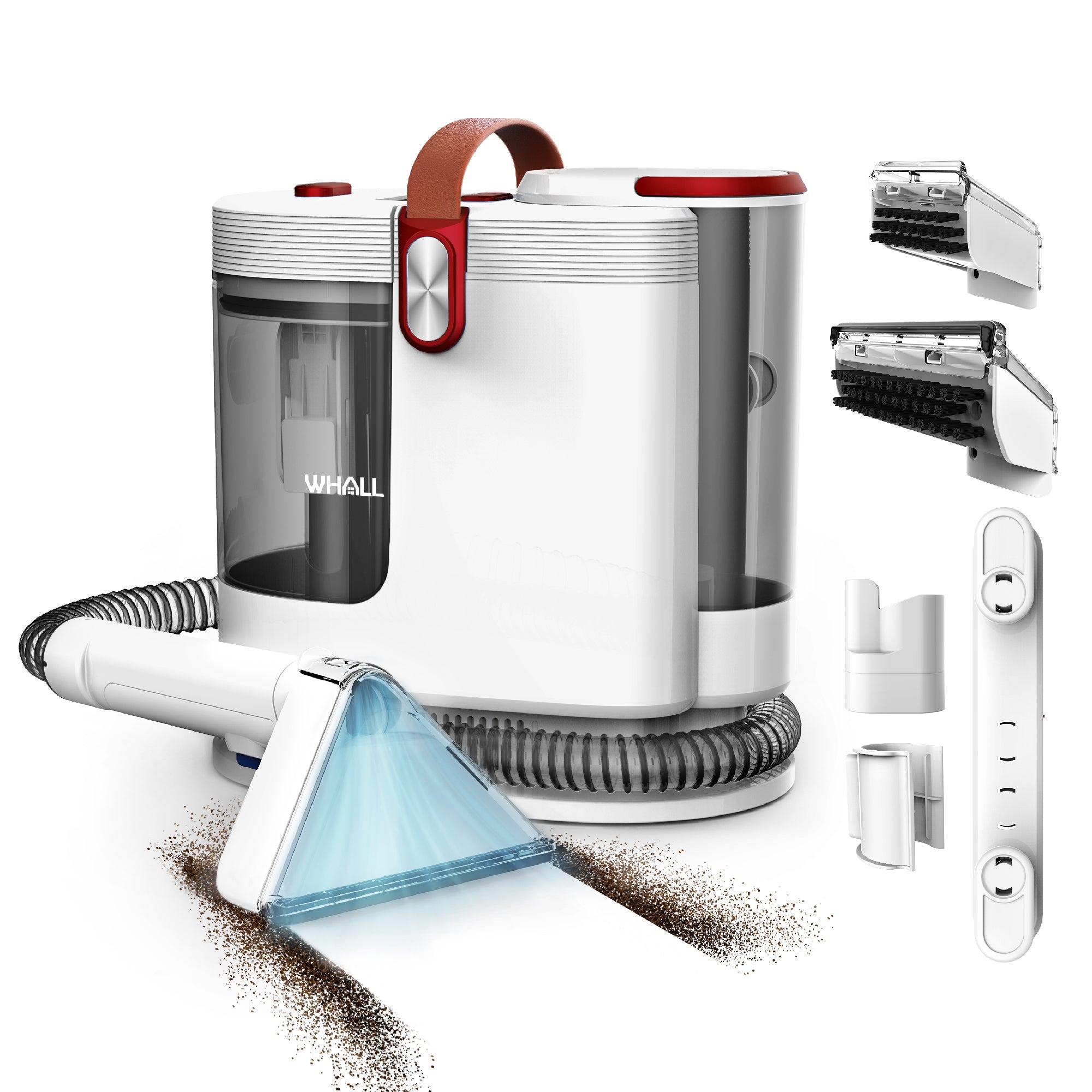 WHALL Portable Carpet Upholstery Cleaner, Carpet Cleaner Machine, Power Suction with 3 Tools, Spot Deep Cleaner for Carpet, Couches, Car