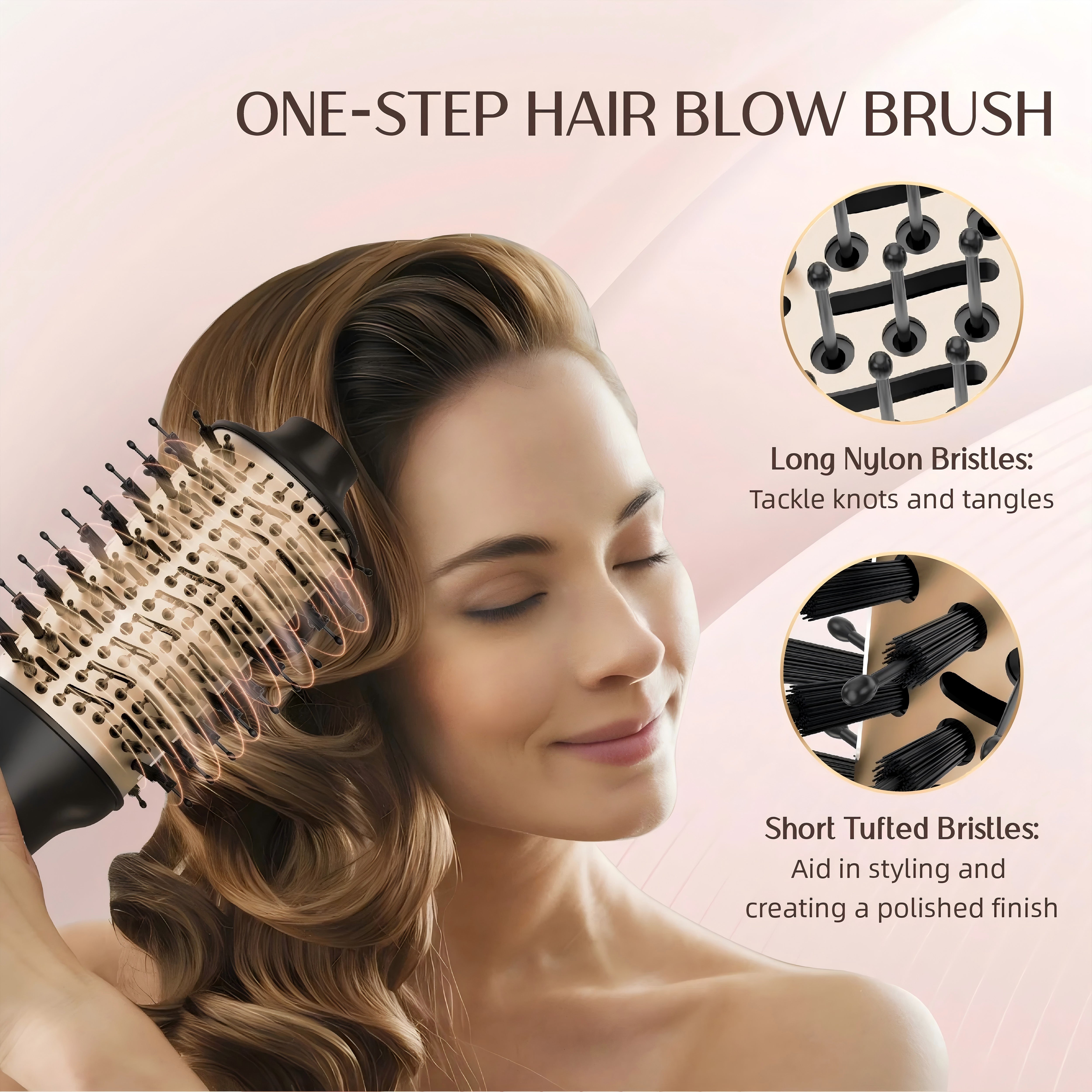 Nicebay Hot Air Brush – One-Step Blowout with Oval Ceramic Barrel, Negative Ion & Display Screen