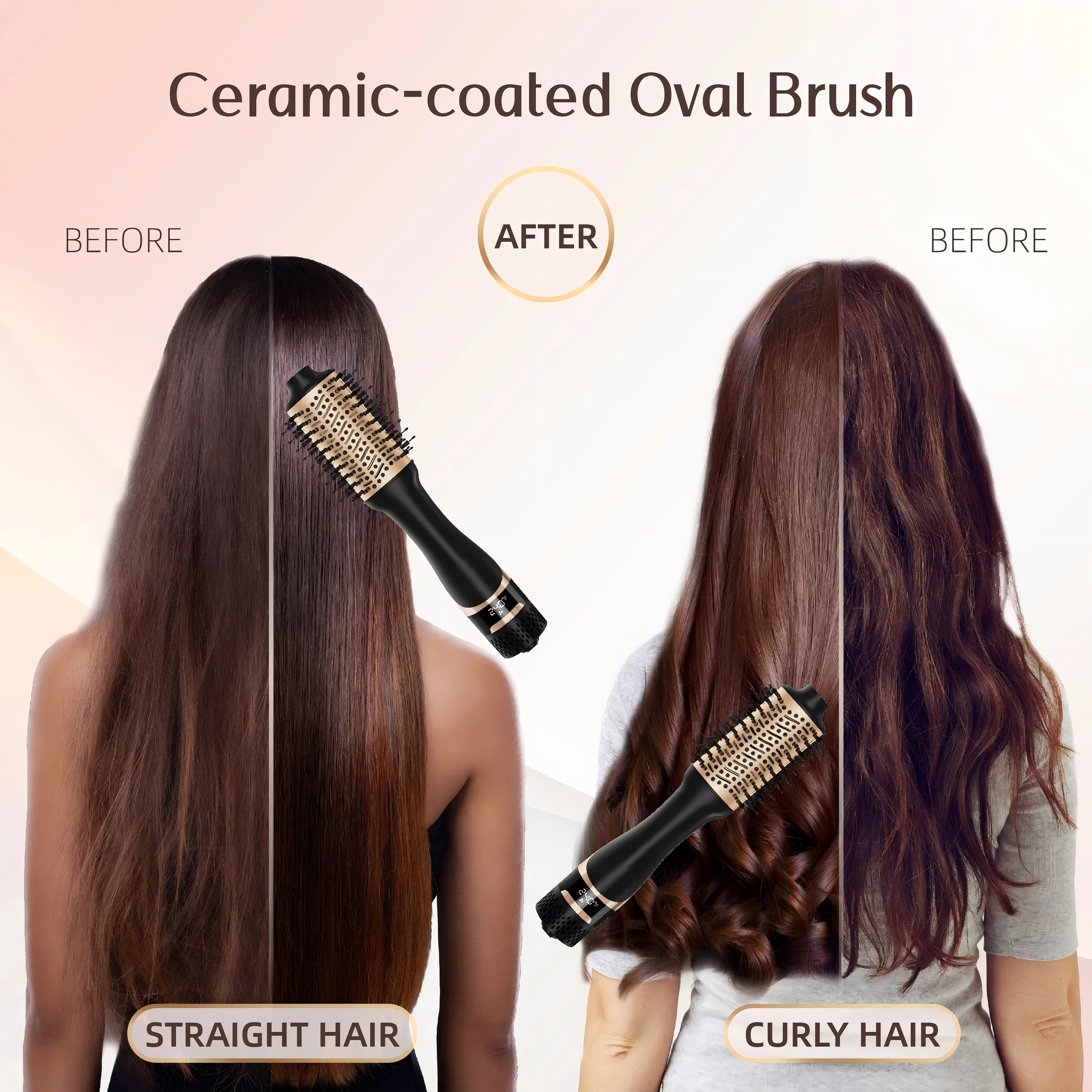 Nicebay Hot Air Brush – One-Step Blowout with Oval Ceramic Barrel, Negative Ion & Display Screen