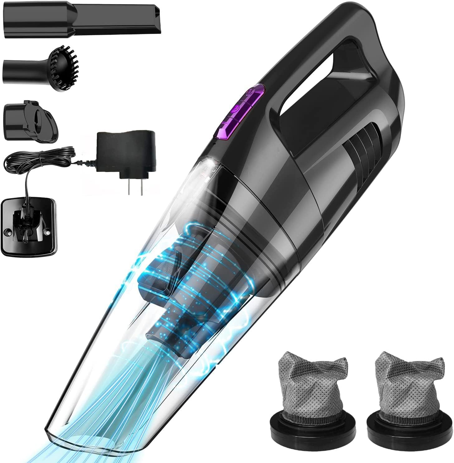 WHALL Handheld Vacuum Cordless, Dry Wet Hand Vacuum Cleaner 8500 PA Suction